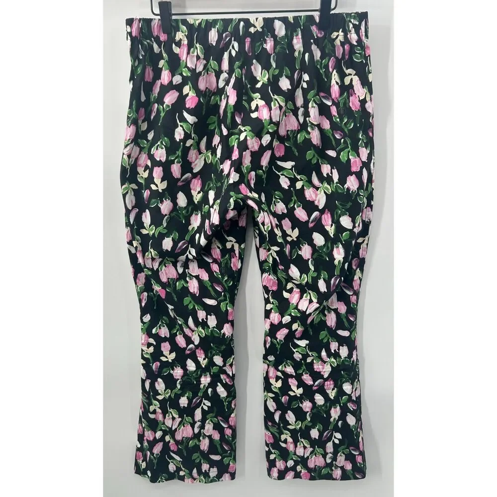 Marni Floral Print Bootcut Leg Pull On Pants Women's Size 46 XL Made in Italy - Picture 1 of 7